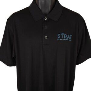 Strat Hotel Casino Polo Shirt Mens Size Large Black The Stratosphere Las Vegas